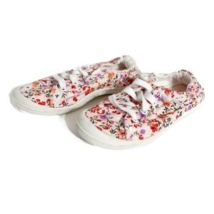 Time and Tru Memory Foam Floral Pink Lace Up Slip On Tru’s Scrunch Back Sneakers